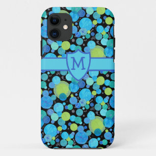 Custom Monogrammed iPhone 5 Case Quirky Blue Moons
