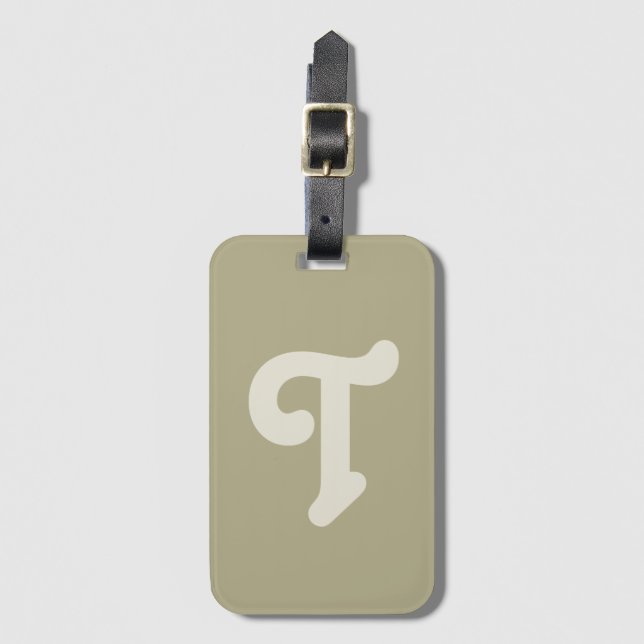 Custom Monogrammed Monogram Initial Bold Luggage Tag (Front Vertical)