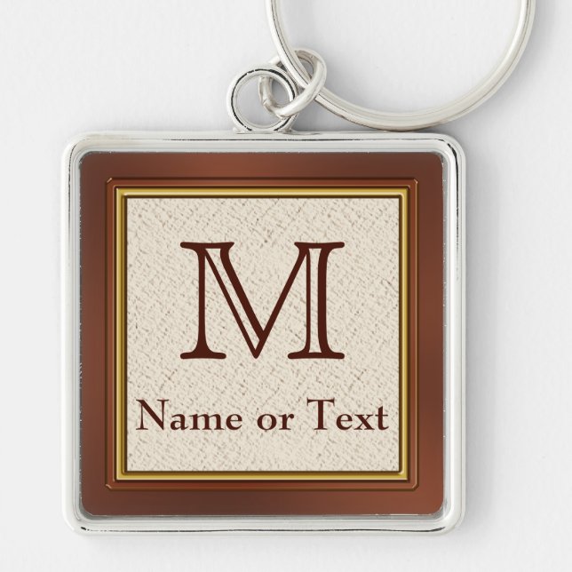 Custom Monogrammed Personalised Keychains for Men (Front)