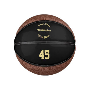 Custom Monogrammed Player Team Club Name Number Mini Basketball
