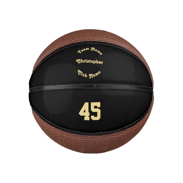 Custom Monogrammed Player Team Club Name Number Mini Basketball (Front)