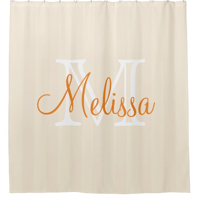 Custom Monogrammed Shower curtain - Name Initials (Front)