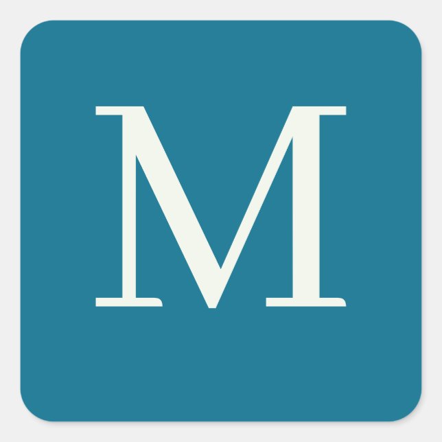 Custom monogrammed square sticker (Front)