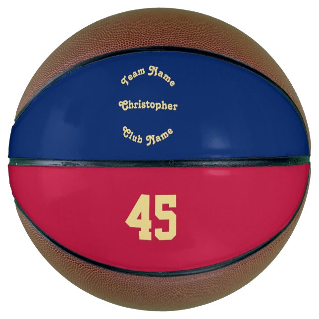 Custom Monogrammed Team Club Player Name Number Basketball (Front)
