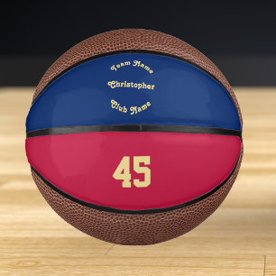Custom Monogrammed Team Club Player Name Number Mini Basketball
