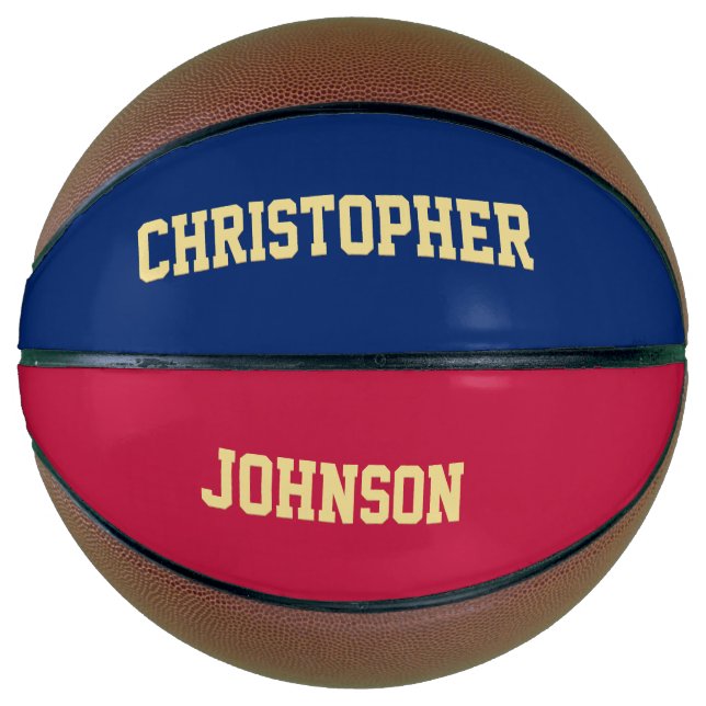 Custom Monogrammed Team Club School Player Name Basketball (Front)