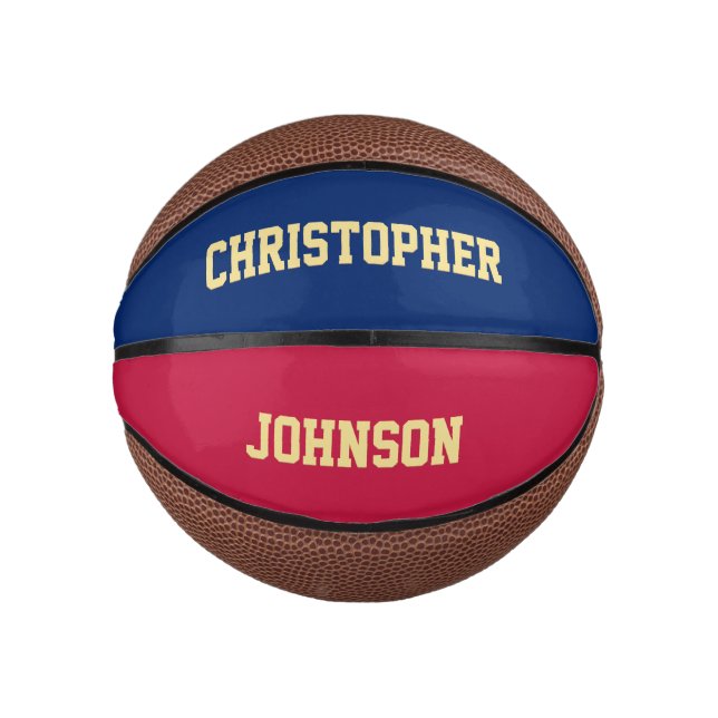 Custom Monogrammed Team Club School Player Name Mini Basketball (Front)