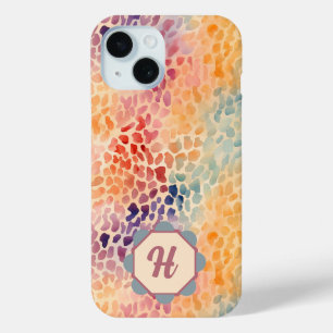 Custom Monogrammed Watercolor  iPhone 15 Case