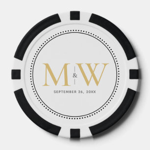 Custom Monogrammed Wedding Date Poker Chips