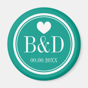 Custom monogrammed wedding party favor magnets