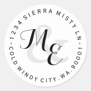 Custom Monograms Circular Return Address Label II