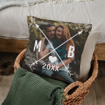 Custom Monograms Love Heart Arrows 2025 Cushion<br><div class="desc">Cute romantic love heart and crossed arrows in a stylish modern typography font. With option to personalise or customise with photo of your choice. Unique keepsake,  birthday,  anniversary,  Valentine's Day gift,  or Christmas stocking stuffer. Easily customisable with a photograph of your choice.</div>