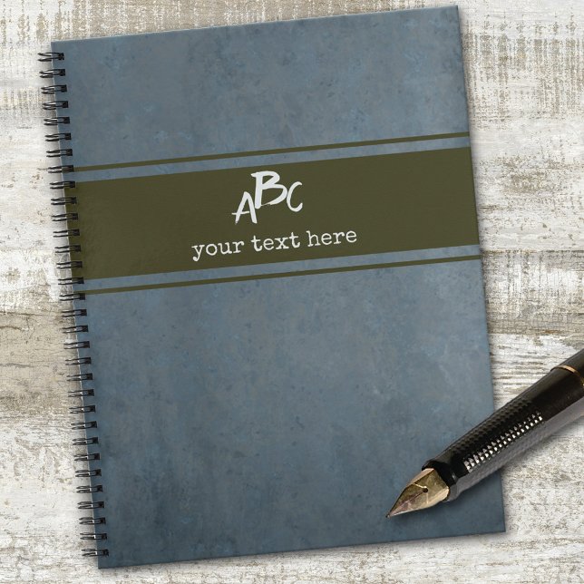 Custom Monograms Minimalist Grunge Notebook (Creator Uploaded)