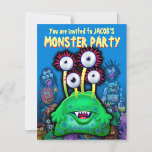 Custom Monster Halloween Party invite - Bogwump!