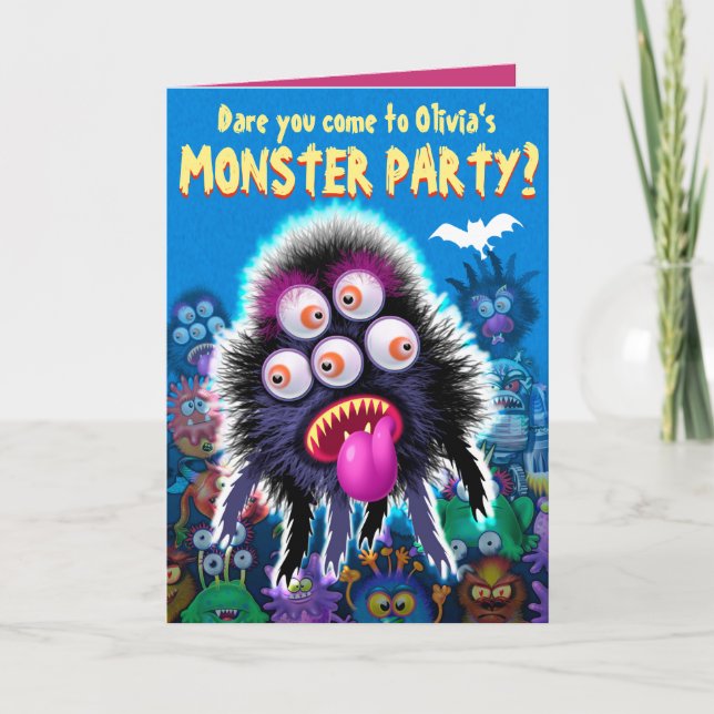 Custom Monster Halloween Party invite - GogSpider! (Front)