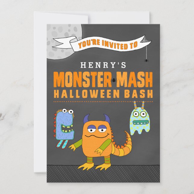 Custom Monster Mash Halloween Bash Invitations (Front)