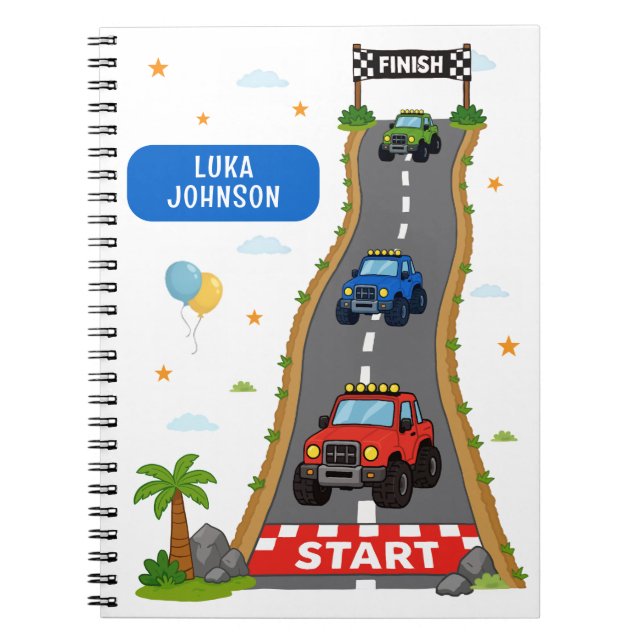 Custom Monster Truck School Notebook (Front)