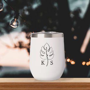Custom Monstera Monogram Wedding Logo