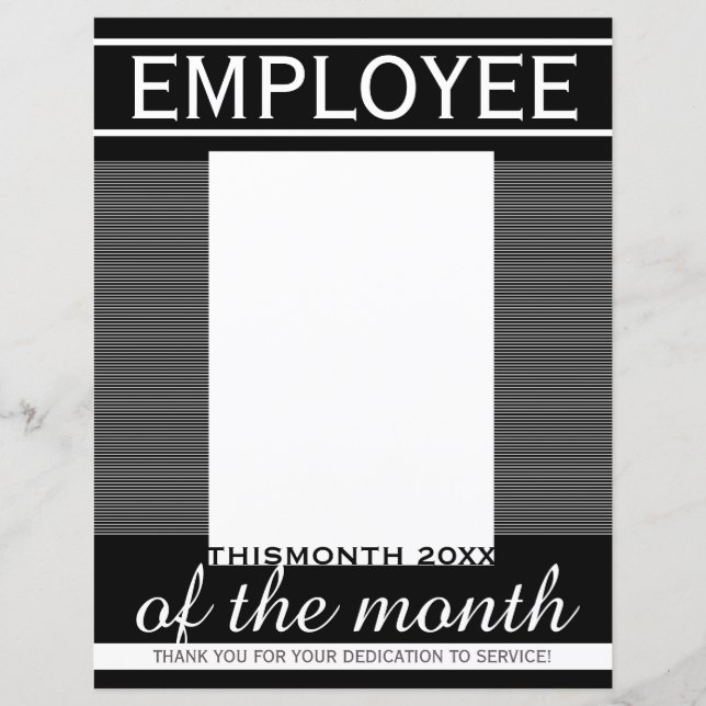 Custom month photo insert employee of the month (Front)