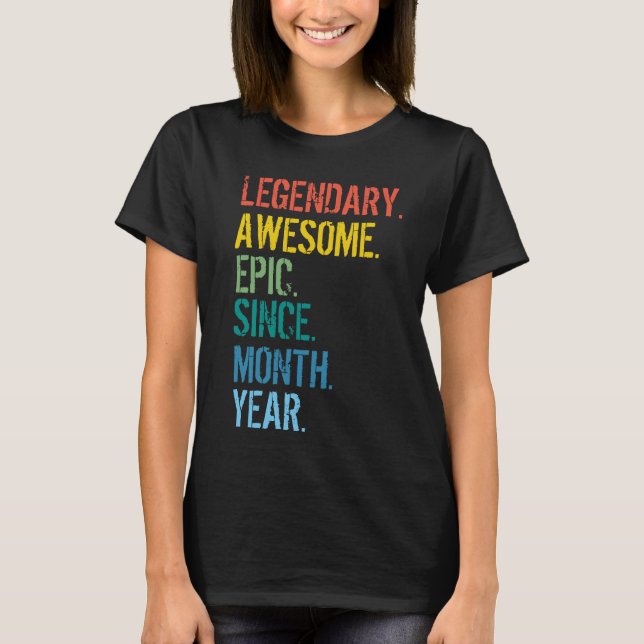 Custom Month & Year Birthday T-Shirt (Front)