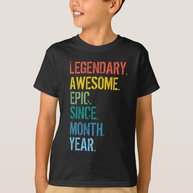 Custom Month & Year Birthday T-Shirt (Front)