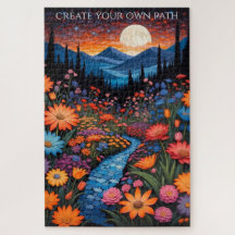 Custom Moonlit Flower Path Inspirational Quote