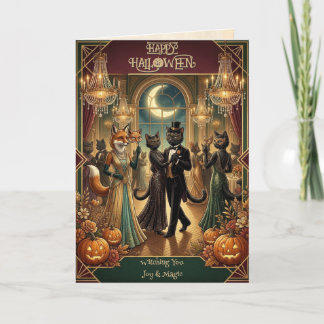 Custom Moonlit Party Vintage Halloween Card