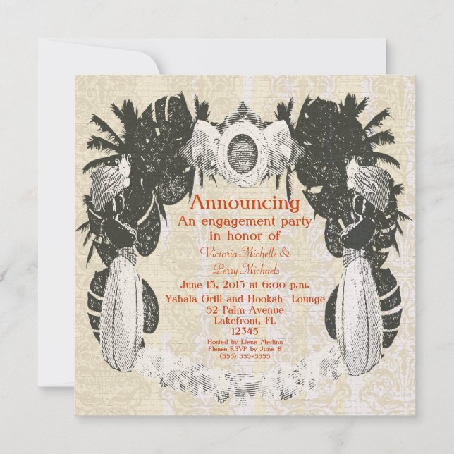 Custom Moorish Hookah Lounge Party - Invitation (Front)