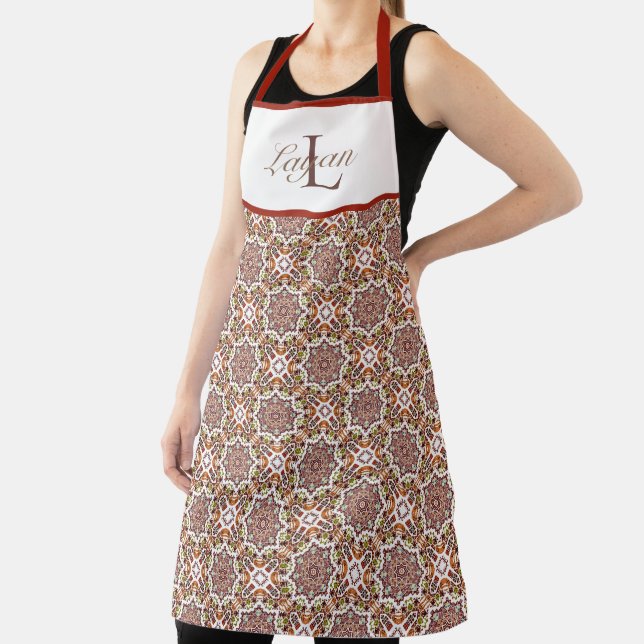 Custom Moorish Inspired Print Apron (Insitu)
