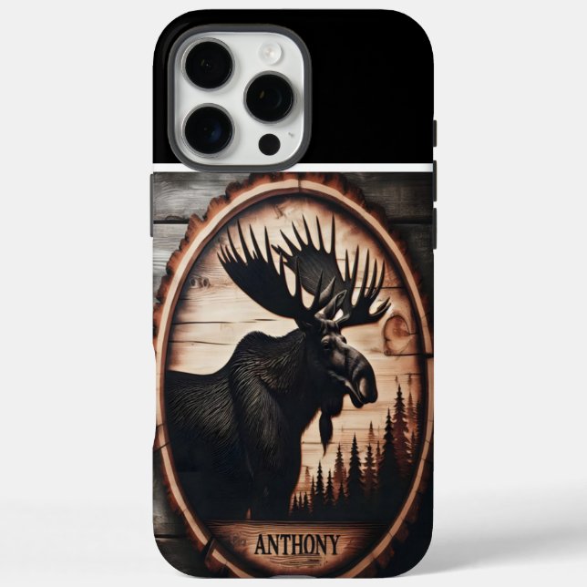 Custom Moose Wood Sign Case-Mate iPhone Case (Back)