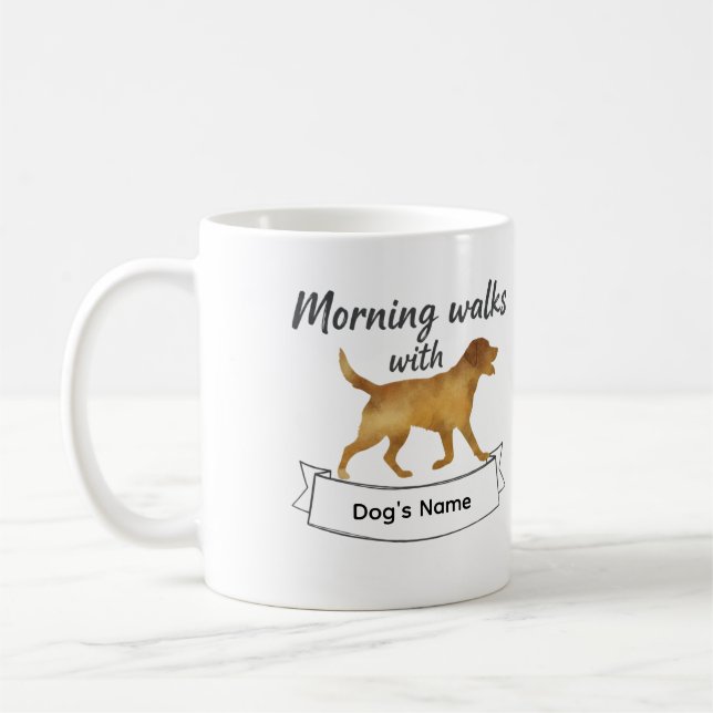 Custom Morning Walks With Labrador Retriever Mug (Left)