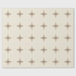 Custom Moroccan Geometric Embroidery Pattern Art Wrapping Paper