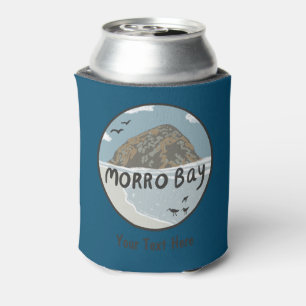 CUSTOM MORRO ROCK Central California Beach Art Can Cooler