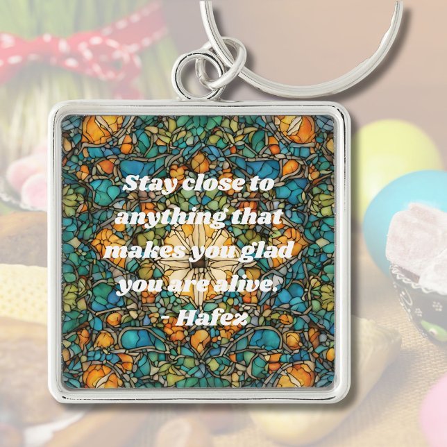 Custom Mosaic Pattern Nowruz Iranian New Year Gift Key Ring (Custom Mosaic Pattern Nowruz Iranian New Year Gift)