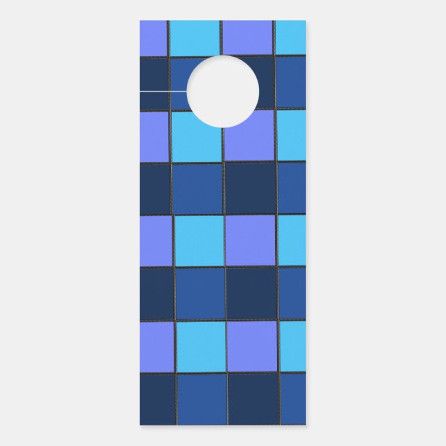 Custom  Mosaic Tile & Pixel Grid Pattern Door Hanger (Front)