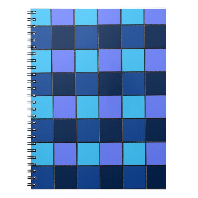 Custom  Mosaic Tile & Pixel Grid Pattern Notebook (Front)