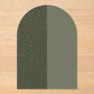 Custom Moss Green Arch Acrylic Invitation