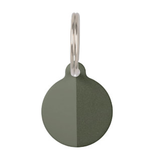 Custom Moss Green Dual-Tone Round Pet Tag