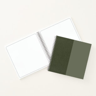 Custom Moss Green Dual-Tone Textured Sketchbook Notebook