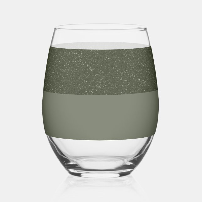 Custom Moss Green Duo Stemless Glass (Front)