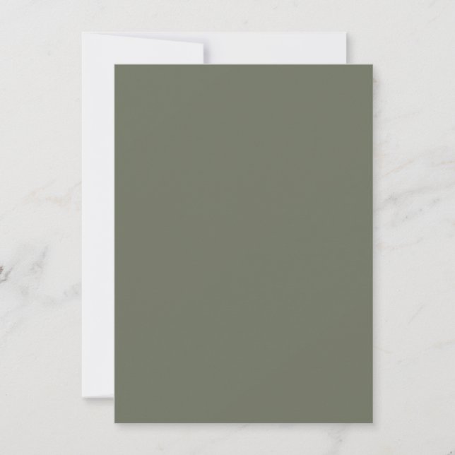 Custom Moss Green Flat Announcement Cards (Front)