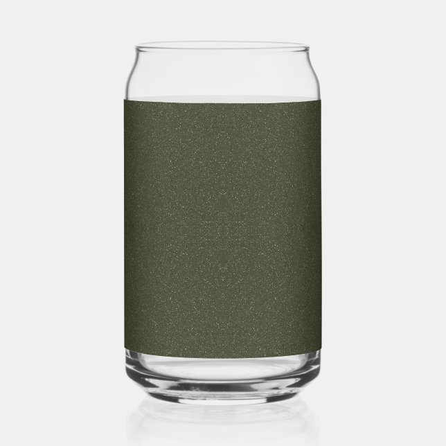 Custom Moss Green Glitter Drinkware Glass Can (Front)