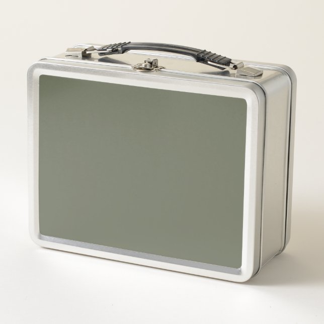 Custom Moss Green Metal Lunchbox (Front)