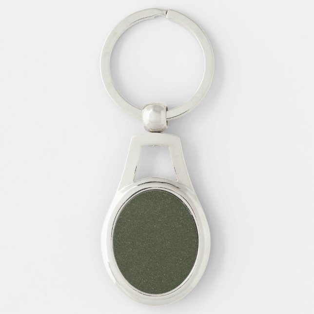 Custom Moss Green Noise Metal Keychain (Front)