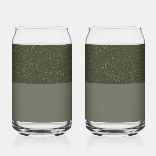Custom Moss Green Speckled Glasses – Set of 2 (Front)