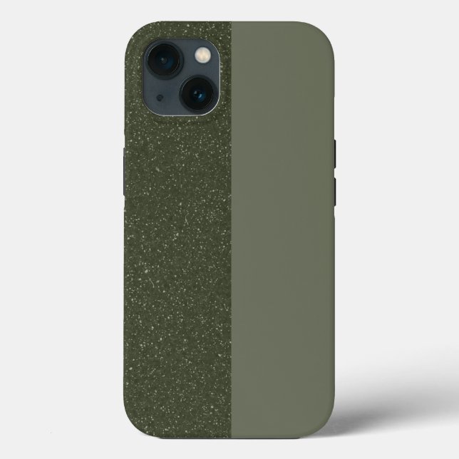 Custom Moss Green Split iPhone 13 Case (Back)