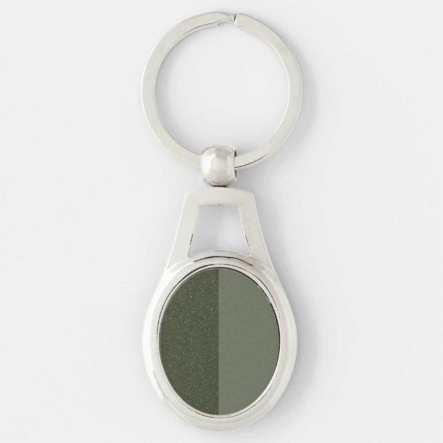 Custom Moss Green Split Metal Keychain (Front)