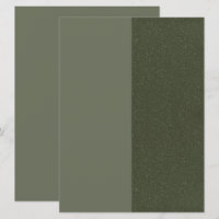 Custom Moss Green Split Texture Invitation