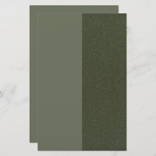 Custom Moss Green Stationery with Texture (Front/Back)