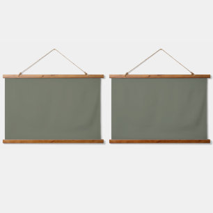 Custom Moss Green Wall Tapestry with Wood Hanger